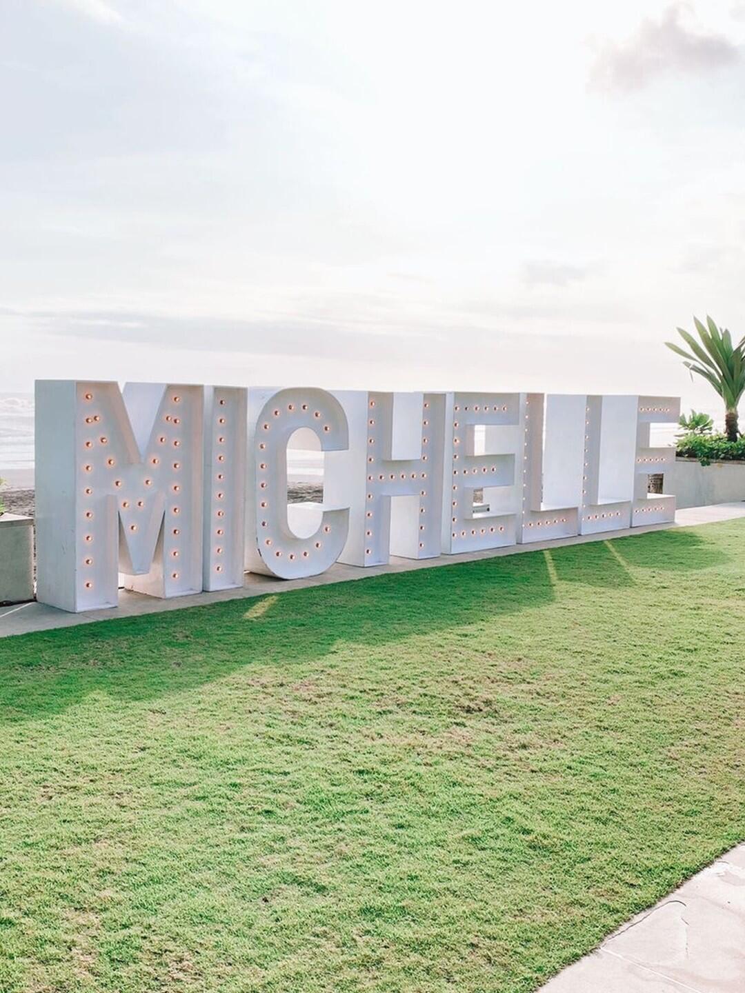 Giant Letter Michelle at Villa Vedas